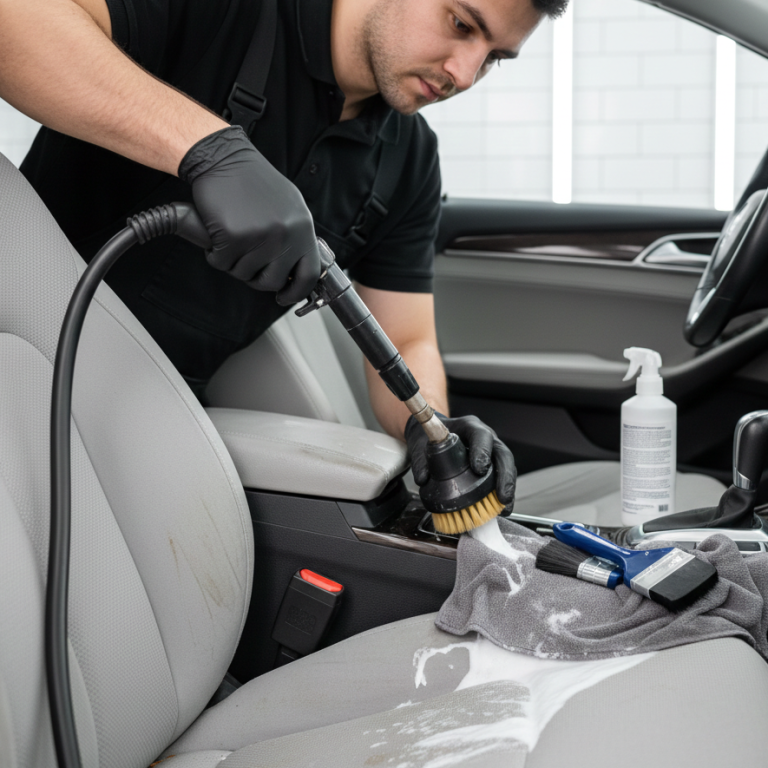 Limpieza de tapicerías con inyección-extracción en Azura Car Wash